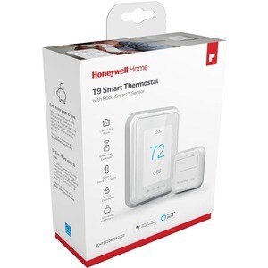 Honeywell Home Home T9 WIFI Smart Thermostat With RoomSmart Sensor - RCHT9610WFSW2003/W - For Room, Cooling System - Alexa