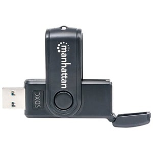 Manhattan USB-A Mini Multi-Card Reader/Writer, 5 Gbps (USB 3.2 Gen1 aka USB 3.0), 24-in-1, SuperSpeed USB, Windows or Mac,