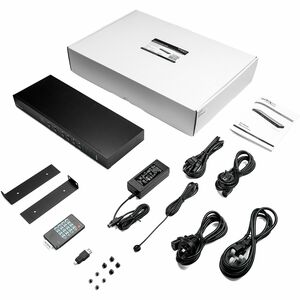 StarTech.com 4x4 HDMI-Matrix-Switch mit Audio und Ethernet Steuerung, 4K 60Hz, Rackmontage HDMI 2.0 Splitter mit Fernbedie
