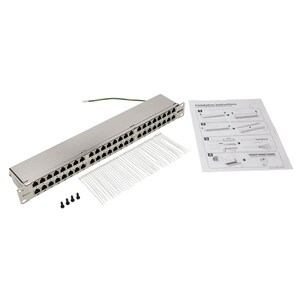 Eaton Tripp Lite Series Cat5e/Cat6 48-Port Patch Panel - Shielded, Krone IDC, 568A/B, RJ45 Ethernet, 1U Rack-Mount, TAA - 