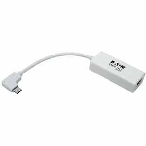 Eaton Tripp Lite Series USB-C to Gigabit Network Adapter with Right Angle USB-C, Thunderbolt 3 Compatibility - White - Thu