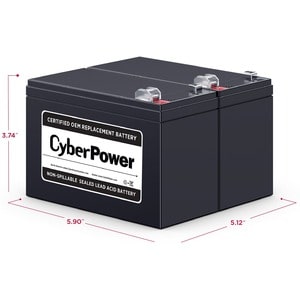 CyberPower RB1290X2 Replacement Battery Cartridge - 2 X 12 V / 9 Ah Sealed Lead-Acid Battery, 18MO Warranty