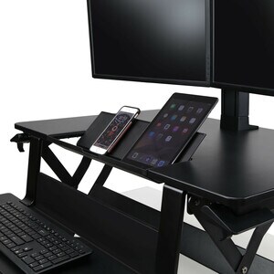 Ergotron WorkFit-TLE Workstation - 黑 矩形 顶端 - 584.20 毫米 桌面长度 x 947.42 毫米 桌面宽度 x 88.90 毫米 桌面深度