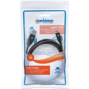 Manhattan Cable USB-C V3.1, C-A 2.0M Negro - 5Gbit/s - Apantallado - Níquel Contacto chapado - 30 AWG - Negro