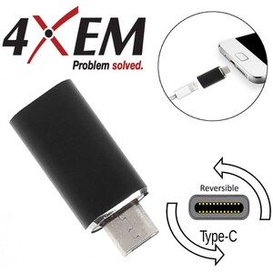 4XEM USB-C MALE TO 8 PIN FEMALE - 1 x USB Type C Male - 1 x 8-pin Lightning Proprietary Connector Female - Black