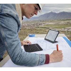 ZAGG Rugged Book Go Tastatur/Cover (Buchfalz) für 27,9 cm (11 Zoll) Apple iPad Pro Tablet - Schwarz - Sturzsicher