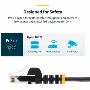 StarTech.com 2 m CAT6 Cable - Slim CAT6 Patch Cord - Black - Snagless RJ45 Connectors - Gigabit Ethernet Cable - 28 AWG (N