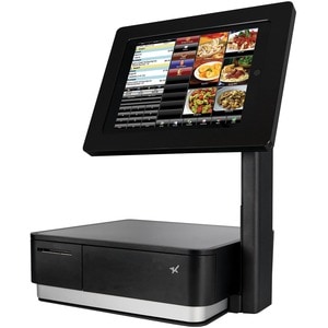 mUnite-POP Tablet POS Stand - 14" Height x 12.90" Width x 11.30" Depth - Countertop, Desktop - Steel - Black