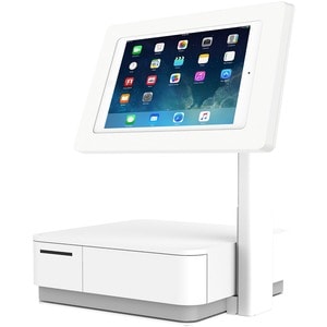 mUnite-POP Tablet POS Stand - 14" Height x 12.90" Width x 11.30" Depth - Countertop, Desktop - Steel - White