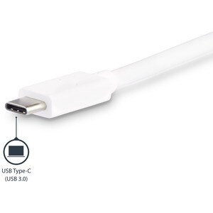 StarTech.com USB Type C Docking Station for Notebook - Silver, White - 1 Displays Supported - 4K - 2048 x 1280, 3840 x 216
