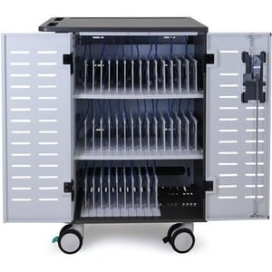 Ergotron Zip40 Charging Cart - 115.67 kg Capacity - 4 Casters - 12.70 cm (5") Caster Size - 76.20 cm (30") Width x 66.29 c