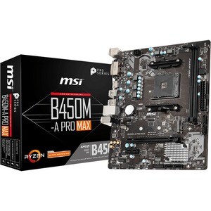 MSI B450M-A PRO MAX Desktop-Mainboard - AMD Chipsatz - Sockel AM4 - Micro ATX - 32 GB DDR4 SDRAM Maximaler Arbeitsspeicher