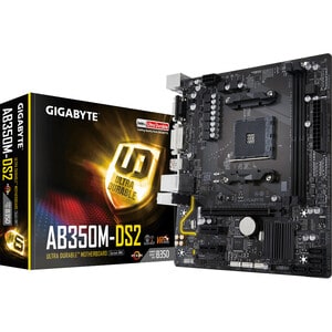 GIGABYTE Ultra Durable GA-AB350M-DS2 Desktop Motherboard - AMD B350 Chipset - Socket AM4 - Micro ATX - A-Series Processor 