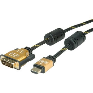 Roline 2 m DVI-D/HDMI Videokabel - 1 - Cable for Notebook, TV, Monitor, Projektor, Videogerät, Grafikkarte, Ultrabook, PC,