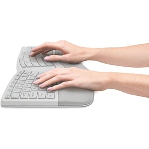 Kensington Pro Fit Ergo Wireless Keyboard and Mouse-Gray - USB Wireless Bluetooth/RF 4.0 Keyboard - Gray - USB Wireless Bl