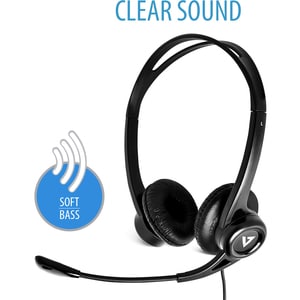 ESSENTIALS USB HEADSET W/MIC LTHR EARPADS INLINE CTRL BLACK I