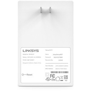 Linksys Velop WHW01P IEEE 802.11ac 1,27 Gbit/s Drahtloser Range-Extender - 2,40 GHz, 5 GHz - MIMO-Technologie - Wandmontie
