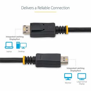 2M DISPLAYPORT 1.2 CABLE WITH LATCHES M/M # DISPLAYPORT 4K