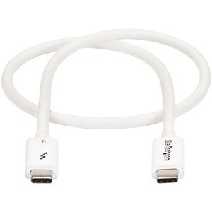 StarTech.com Thunderbolt 3 Cable - 0.5m / 1 ft - White - 4K 60Hz - 40Gbps - Passive - Thunderbolt Cable - USB Type C Charg