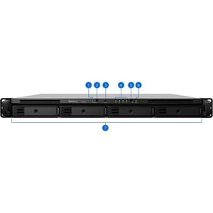 Synology RS820+ 4 x Total Bays SAN/NAS Storage System - Intel Atom C3538 Quad-core (4 Core) 2.10 GHz - 2 GB RAM - DDR4 SDR