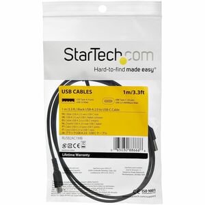 StarTech.com 1m USB C Charging Cable - Durable Fast Charge & Sync USB 2.0 Type C to C Charger Cord - TPE Jacket Aramid Fib