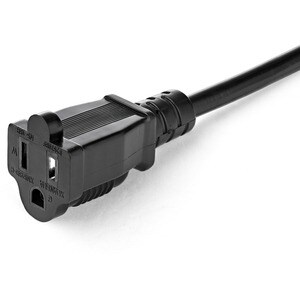 StarTech.com 1ft (0.3m) Short Extension Cord, NEMA 5-15P/R to NEMA 5-15R, 13A 125V, 16AWG, Black, Outlet Saver Power Exten