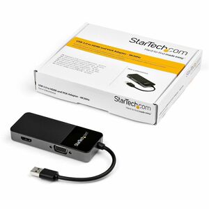 StarTech.com Adaptateur USB 3.0 vers HDMI VGA 1080p - Adaptateur Convertisseur d'Écran Multiport Double Écran/1080p 4k USB
