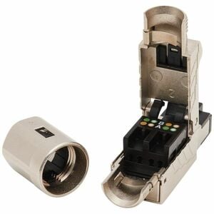 Eaton Tripp Lite Series Cat6a RJ45 Plug - MPTL, Shielded, 100W High-Power PoE & PoE++, Zinc Die-Cast, Black, TAA - 1 x RJ-