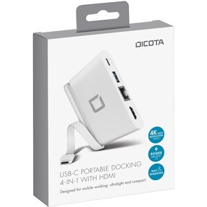 Dicota USB-Typ C Docking Station für Notebook - 100 W - 3 x USB-Anschlüsse - USB Typ C - Netzwerk (RJ-45) - HDMI - Kabelge
