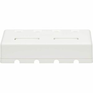 Tripp Lite series Surface-Mount Box for Keystone Jacks - 4 Ports, White - 4 x Total Number of Socket(s) - Surface Mount - 