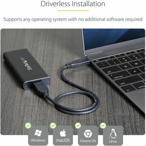 StarTech.com Drive Enclosure SATA/600, M.2 - USB 3.1 Micro-B Host Interface - UASP Support External - Black, Silver - TAA 
