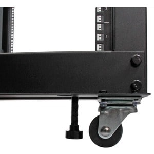 StarTech.com 4-Post 8U Mobile Open Frame Server Rack, 19in Network Rack with Casters, Small Rolling Rack for Computer/AV/D