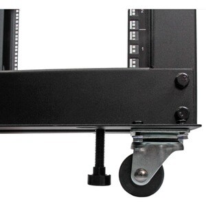 StarTech.com 4-Post 8U Mobile Open Frame Server Rack, 19in Network Rack with Casters, Small Rolling Rack for Computer/AV/D