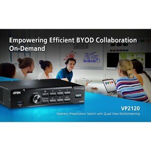 ATEN VP2120 Video Switchbox - Cable - 1920 x 1080 - Twisted Pair - 1 Input Device - 2 Display - Display, Tablet, Notebook,