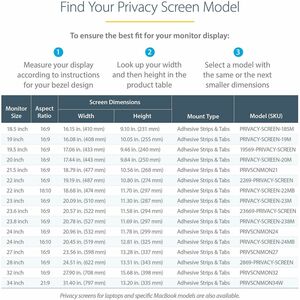 StarTech.com Monitor Privacy Screen for 27" Display - Widescreen Computer Monitor Security Filter - Blue Light Reducing Sc