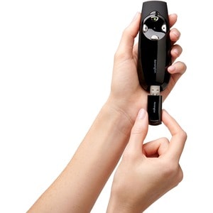 Kensington Presenter Expert Wireless with Green Laser - Black - Wireless - Radio Frequency - 2.40 GHz - Black - USB - 4 Bu