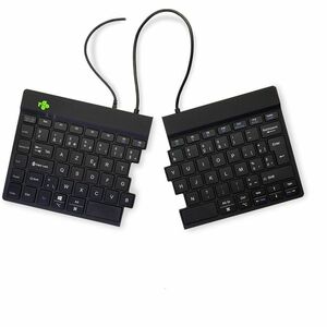 R-Go Split Break Keyboard - Cable Connectivity - USB Type C Interface - Belgian - AZERTY Layout - Black - Scissors Keyswit