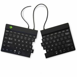 R-Go Split Break Keyboard - Cable Connectivity - USB Type C Interface - English (US) - QWERTY Layout - Black - Scissors Ke