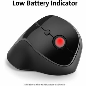 Kensington Pro Fit Ergo Vertical Wireless Mouse - Wireless - Radio Frequency - Black - USB - 1600 dpi - Scroll Wheel - 6 B