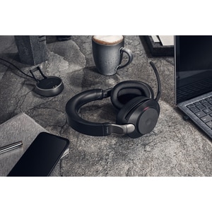 Jabra Evolve2 85, Link380/390a MS Teams Stereo with Charging Stand - Black