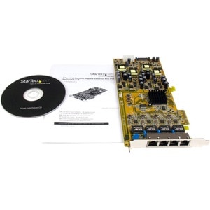 StarTech.com Gigabit Ethernet Card for Computer - 10/100/1000Base-T - Plug-in Card - PCI Express x4 - 4 Port(s) - 4 - Twis