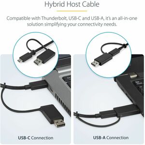 StarTech.com Universal Laptop Docking Station, Hybrid USB-C & USB-A Dock, Dual 4K DP & HDMI, 60W PD, Mac / Windows / Chrom