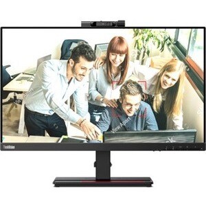 Lenovo ThinkVision T24v-20 24" Class Webcam Full HD LCD Monitor - 16:9 - Raven Black - 23.8" Viewable - In-plane Switching