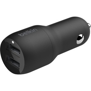 Belkin BoostCharge Dual USB-A Car Charger 24W + USB-A to Lightning Cable - 5 V DC/4.80 A Output