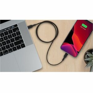 Belkin 30W USB-C to Lightning Cable - Nylon, Braided - M/M - 2m/6.6ft - Black - 6.56 ft Lightning/USB-C Data Transfer Cabl