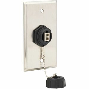 Eaton Tripp Lite Series Rigid Industrial IP68 Duplex Multimode Fiber Coupler (LC/LC) with Dust Cap, 10G Ethernet, TAA - 2 