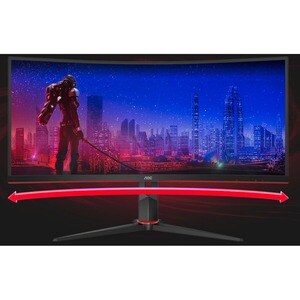 AOC CU34G2X 34" Class UW-QHD Ecrã curvo Monitor LCD para gaming - 21:9 - Preto - 86.4 cm (34") Viewable - Alinhamento vert