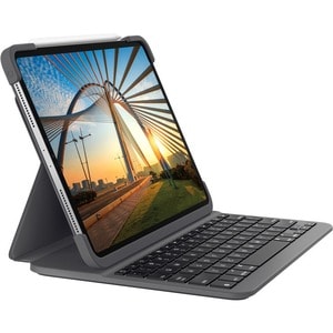 Logitech Slim Folio Pro Keyboard/Cover Case (Folio) for 27.9 cm (11") Apple iPad Pro (2017), iPad Pro (2018) Tablet - Grap