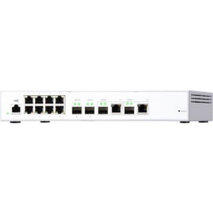 QNAP QSW-M408-2C 8 Ports Manageable Ethernet Switch - 2 Layer Supported - Modular - Twisted Pair, Optical Fiber - Desktop
