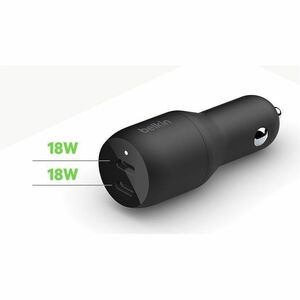 Belkin BoostCharge Dual USB-C Car Charger 36W - 5 V DC Output